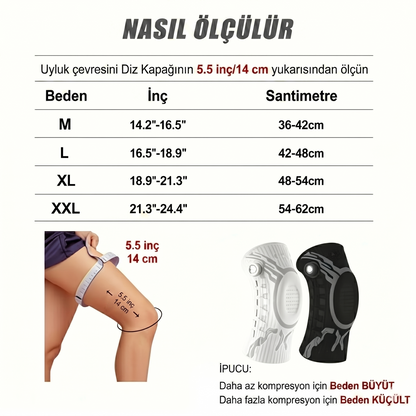 Menisküs ve Çapraz Bağ Koruyucu Ayarlı Akıllı Nefes Alabilen Relax Dizlik